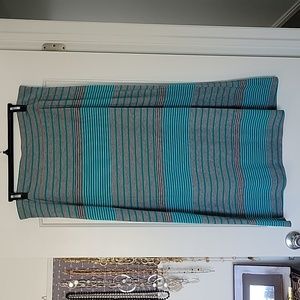 Gray and Turquoise Maxi Skirt